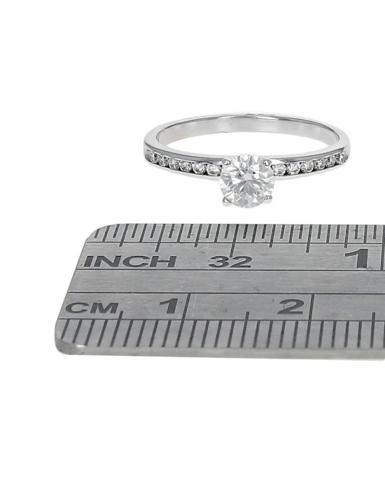 Round Brilliant Cut Diamond Solitaire Diamond Shank Ring